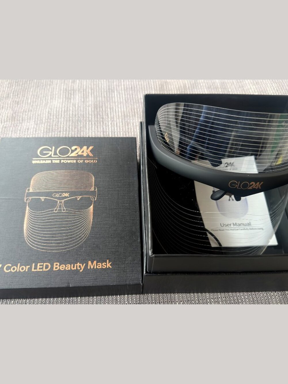 NEW GLO24K 7 Color LED Light Therapy Face Mask Red Light Rechargeable in Box